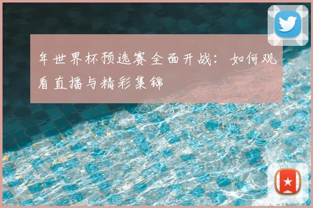 年世界杯预选赛全面开战:如何观看直播与精彩集锦